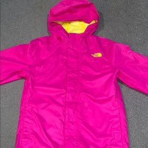 Girls Pink North Face rain jacket